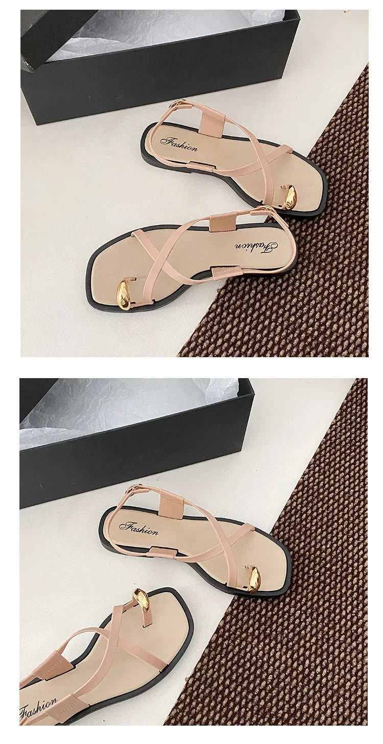 2024 novo verão feminino ao ar livre usar estilo francês sandálias de fundo plano material pvc alta qualidade adultos chinelos estilo romano