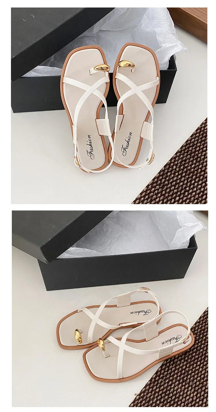 2024 novo verão feminino ao ar livre usar estilo francês sandálias de fundo plano material pvc alta qualidade adultos chinelos estilo romano