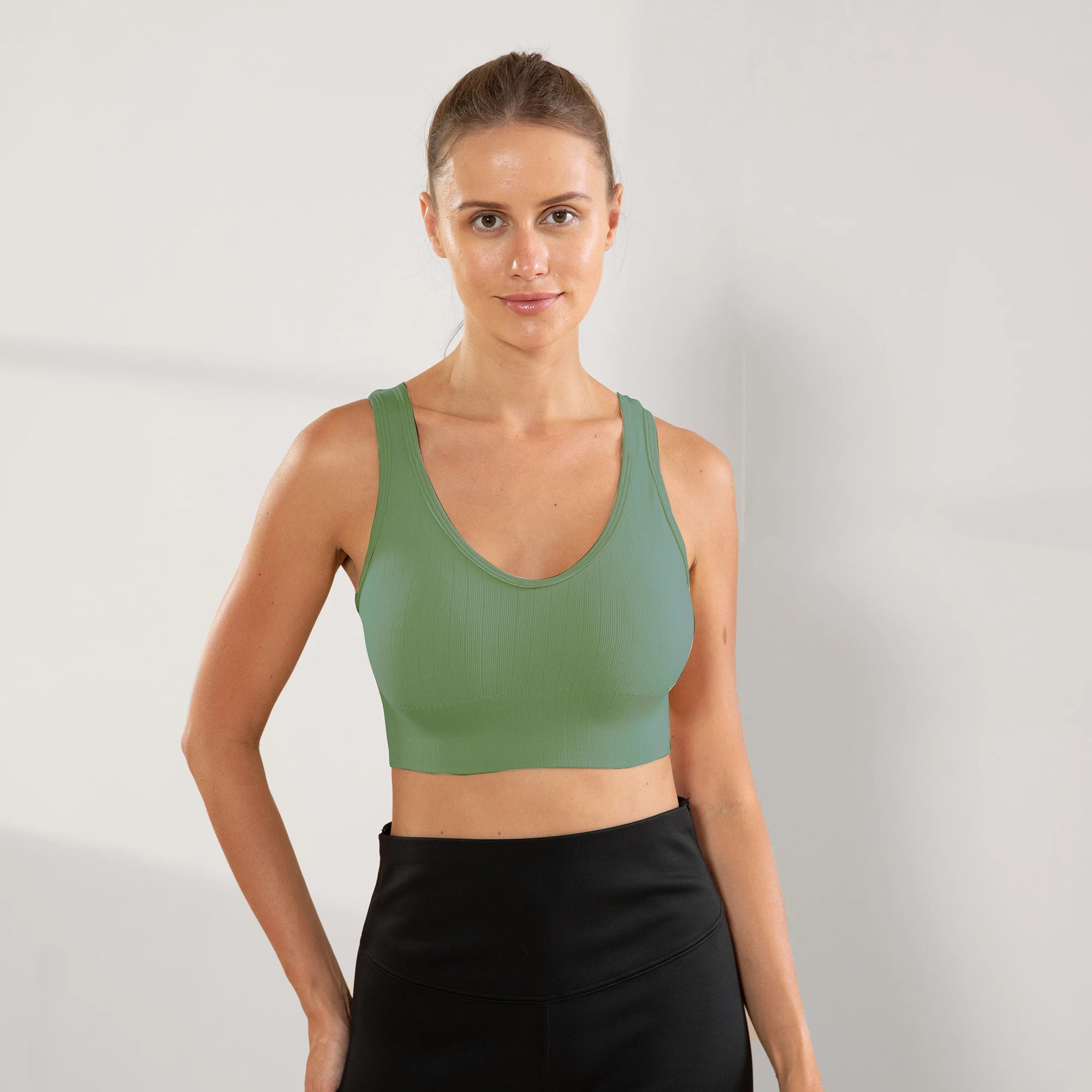 academia，roupa de academia femininas，sutiãs esportivos， Feminino Sem Bojo Basico Liso Sem Costura Nas Laterais，brasil