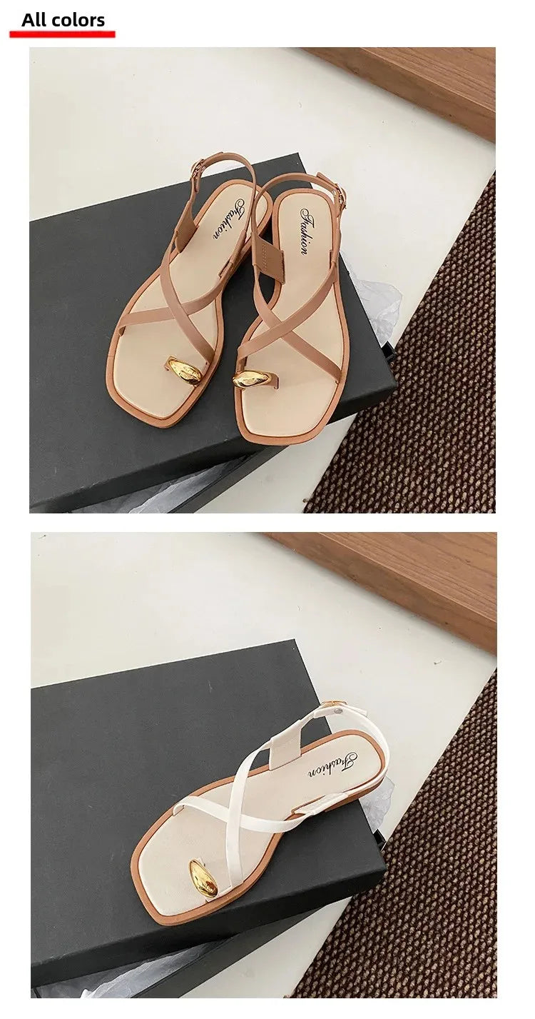 2024 novo verão feminino ao ar livre usar estilo francês sandálias de fundo plano material pvc alta qualidade adultos chinelos estilo romano