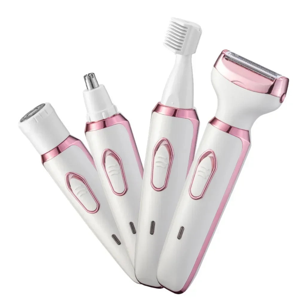 4 em 1 barbeador elétrico feminino depilação corporal depilador indolor aparador sem fio navalha presentes para eletrodomésticos femininos