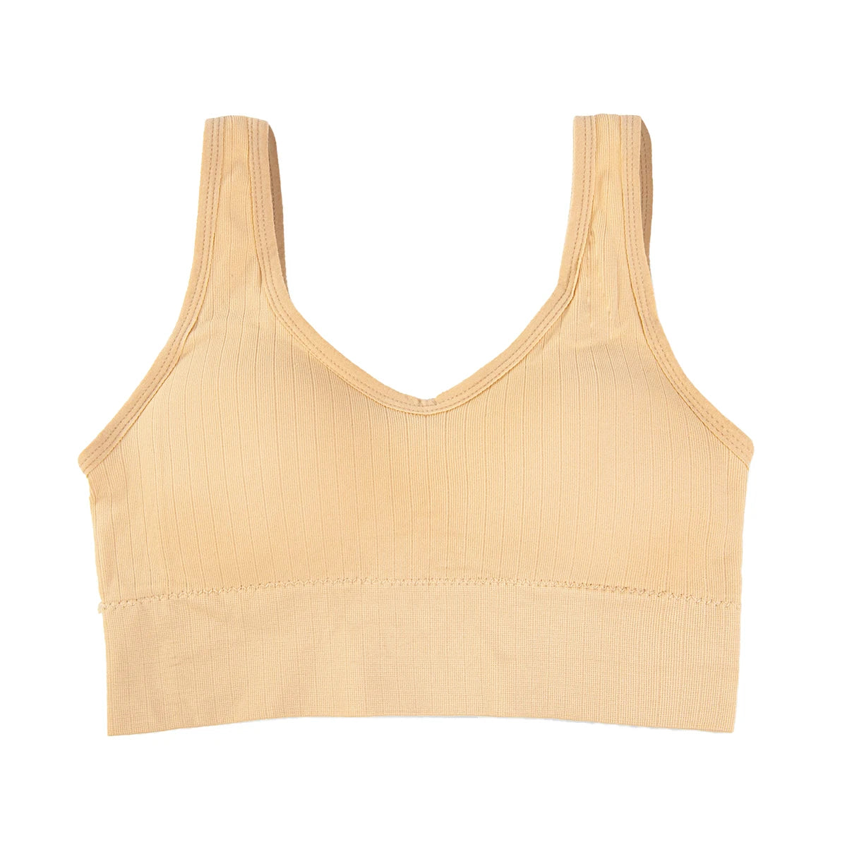 academia，roupa de academia femininas，sutiãs esportivos， Feminino Sem Bojo Basico Liso Sem Costura Nas Laterais，brasil