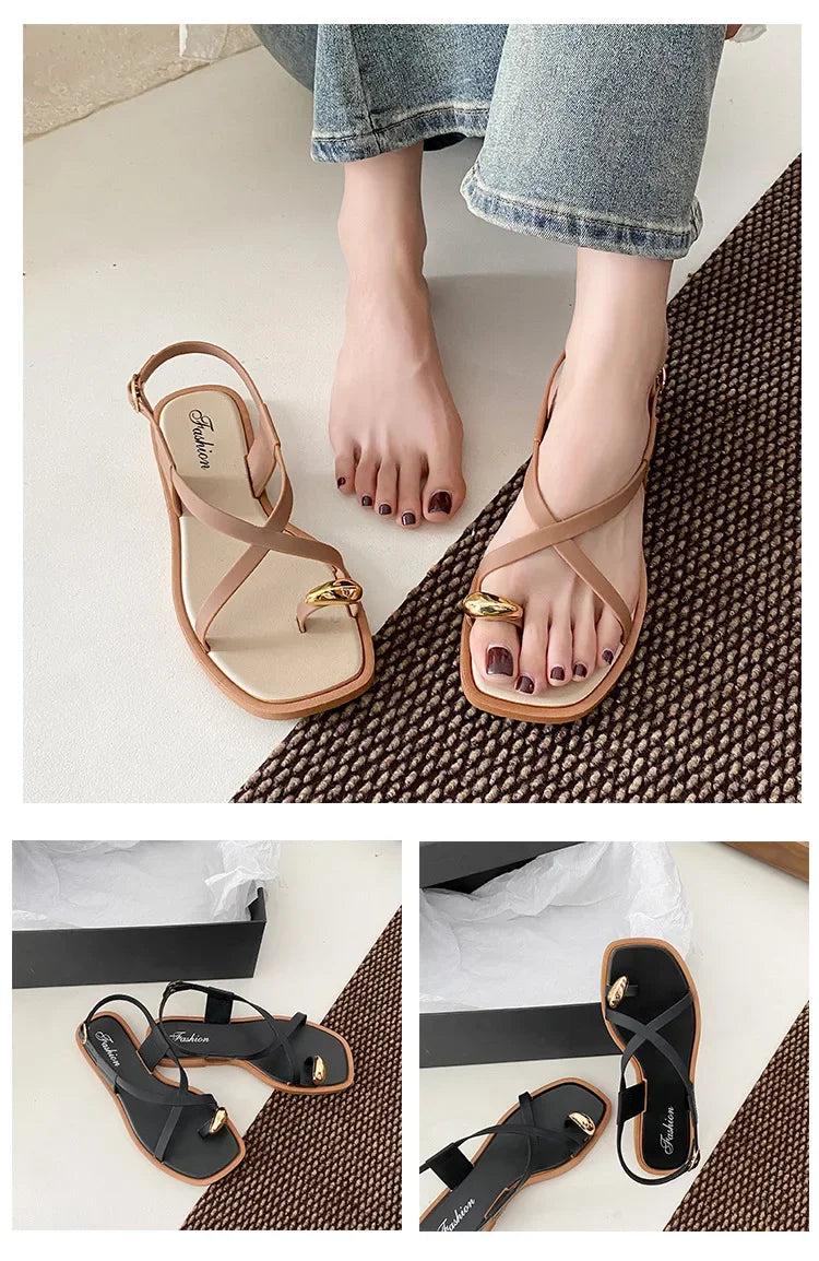 2024 novo verão feminino ao ar livre usar estilo francês sandálias de fundo plano material pvc alta qualidade adultos chinelos estilo romano