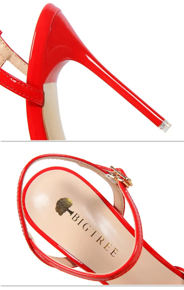 86-1 estilo simples fino salto ultra alto raso pintado couro sexy boate emagrecimento uma palavra cinta sapatos femininos legais
